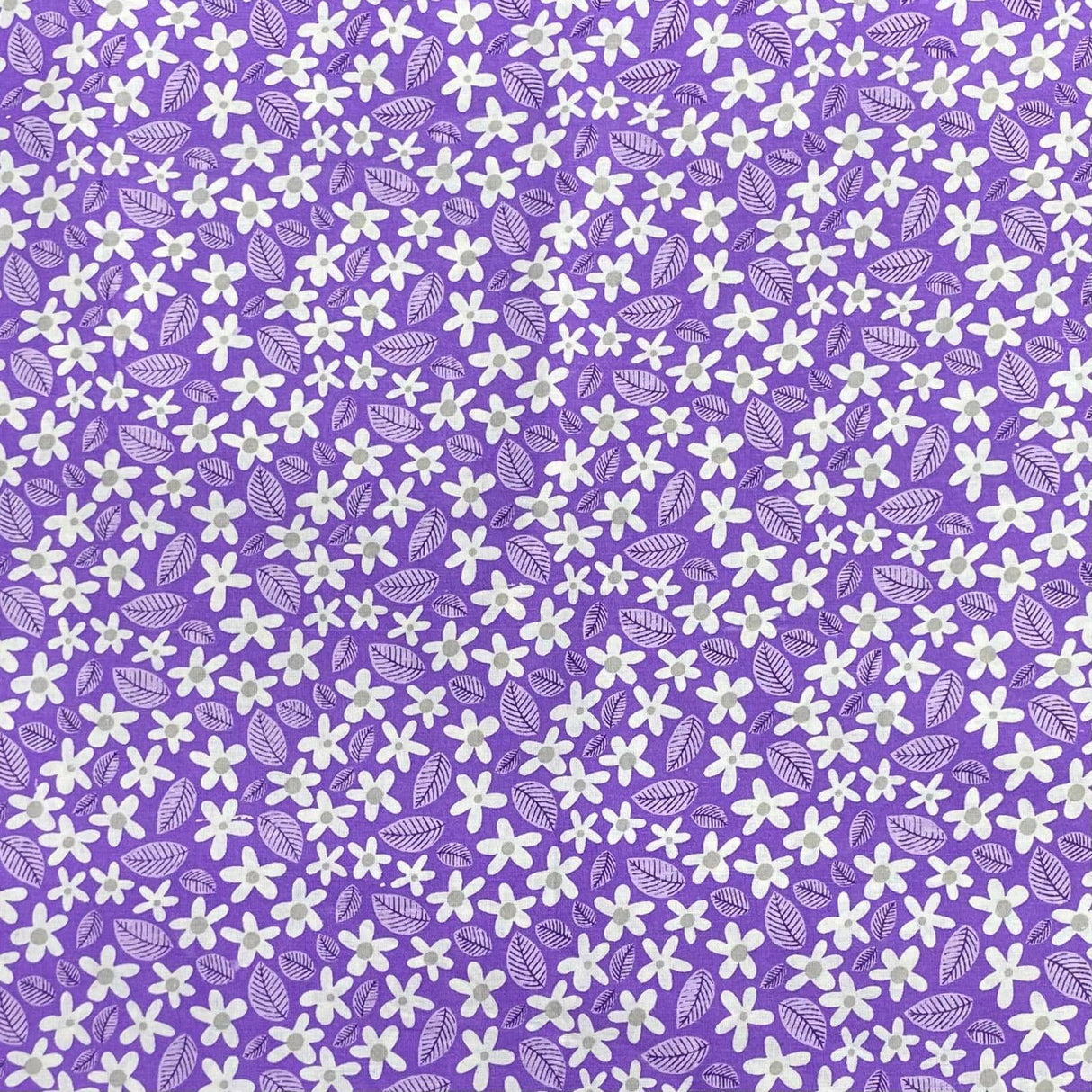 Pound A Metre 3 Metres Luxury Printed Polyester Cotton – 44" Wide- (Purple Flower)