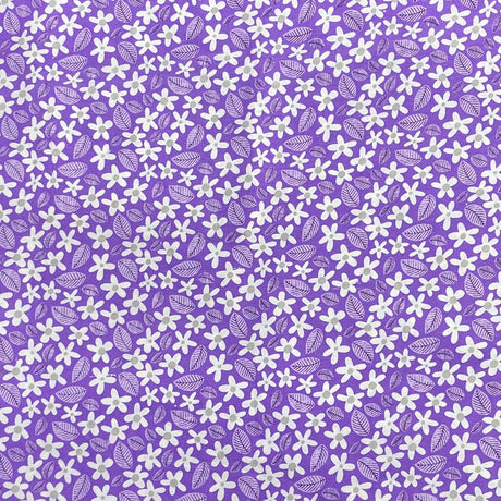Pound A Metre 3 Metres Luxury Printed Polyester Cotton – 44" Wide- (Purple Flower)