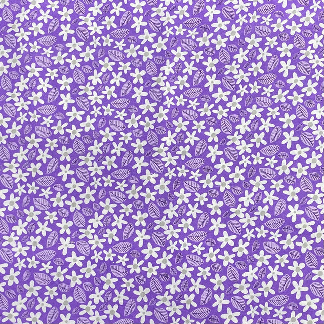 Pound A Metre 3 Metres Luxury Printed Polyester Cotton – 44" Wide- (Purple Flower)