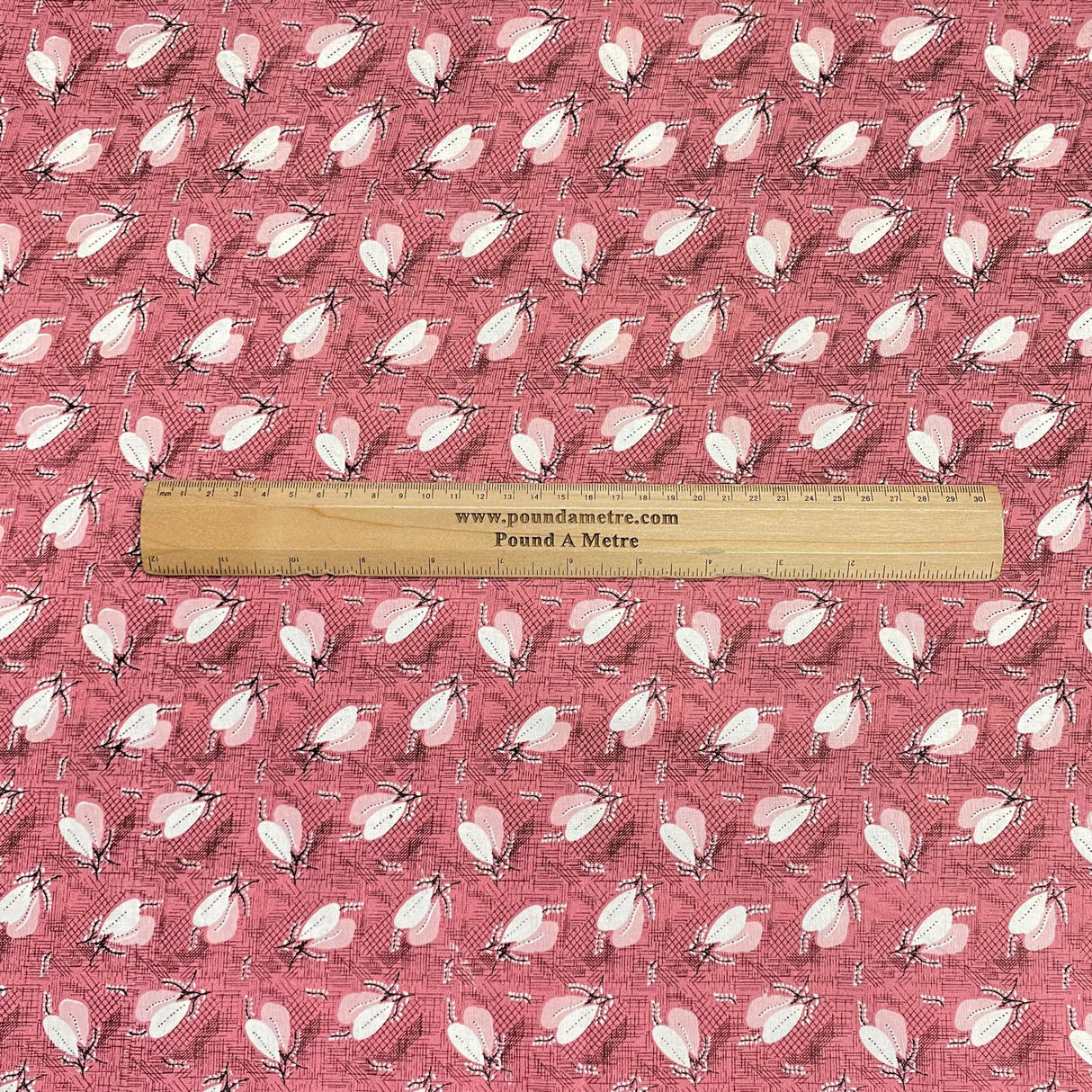 Pound A Metre 3 Metres Luxury Printed Polyester Cotton – 44" Wide- (Red Leaf)