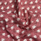 Pound A Metre 3 Metres Luxury Printed Polyester Cotton – 44" Wide- (Red Leaf)