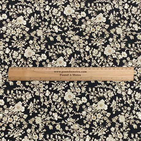 Pound A Metre 3 Metres Luxury Printed Winter Viscose- 55'' - (Black & Beige)