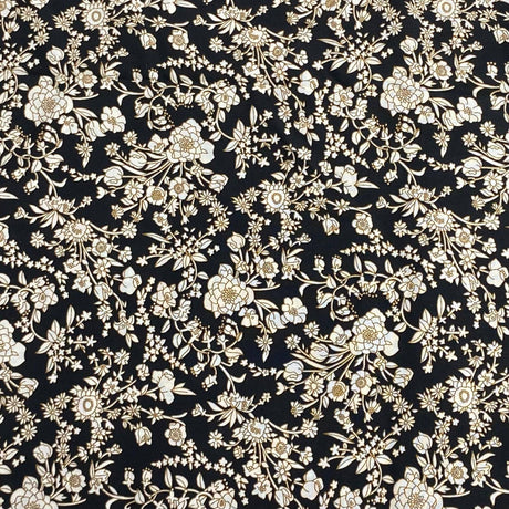 Pound A Metre 3 Metres Luxury Printed Winter Viscose- 55'' - (Black & Beige)