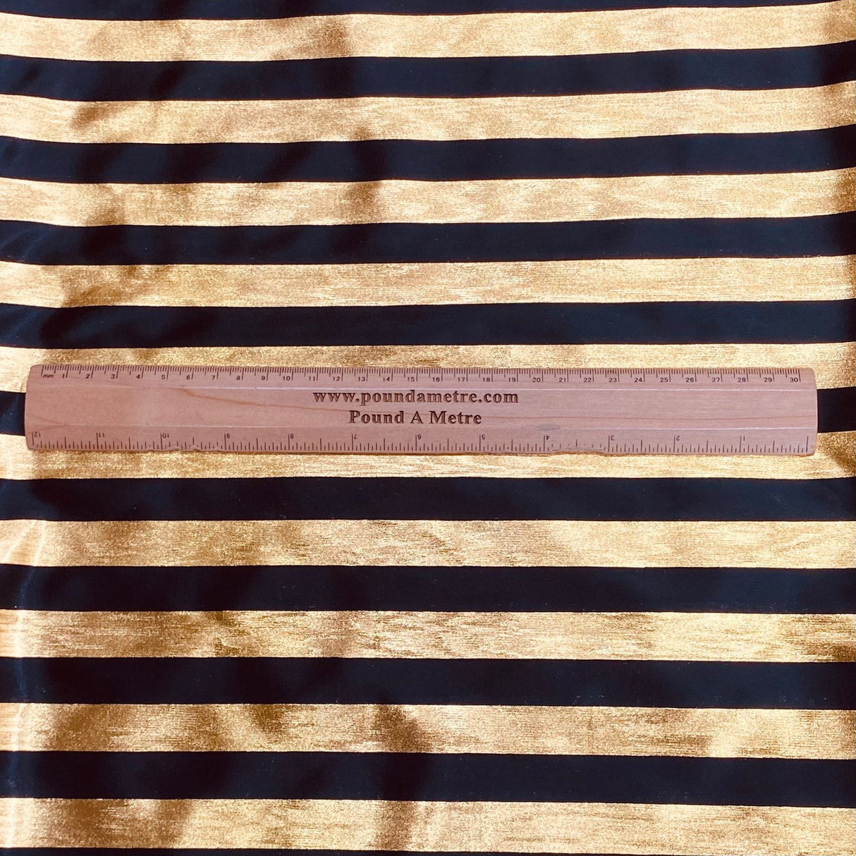 Pound A Metre 3 Metres 3 Metres Luxury Satin Effect Jersey - 55"  (Gold & Black)