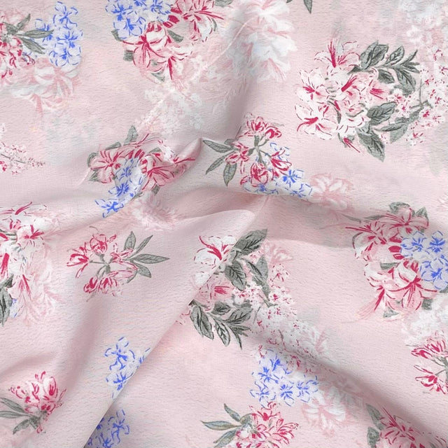 Pound A Metre 3 Metres 3 Metres Luxury Soft Heavy Printed Crepe - 55" Wide (Flower)