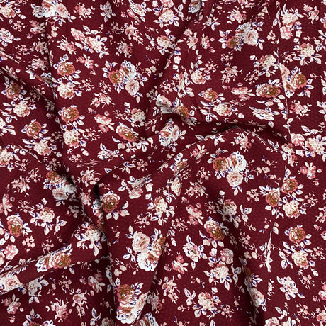 Pound A Metre 3 Metres 3 Metres Luxury Soft Heavy Printed Crepe - 55" Wide (Wine)