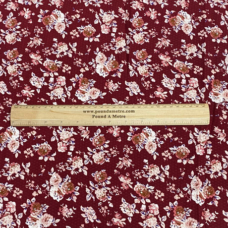 Pound A Metre 3 Metres 3 Metres Luxury Soft Heavy Printed Crepe - 55" Wide (Wine)