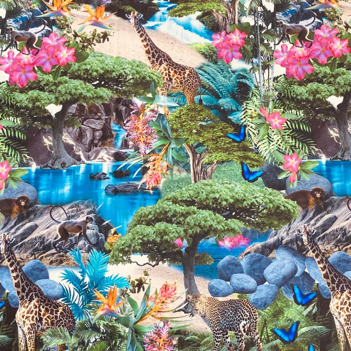 Pound A Metre 3 Metres 3 Metres Luxury Soft Ponte Scuba - 55" Wide (Jungle) (EOL)