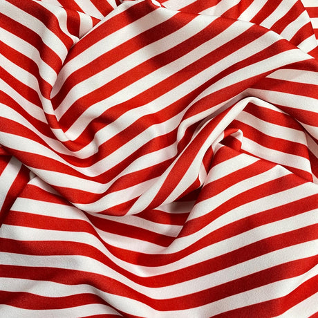 Pound A Metre 3 Metres 3 Metres Luxury Soft Ponte Scuba - 55" Wide (Red & White)