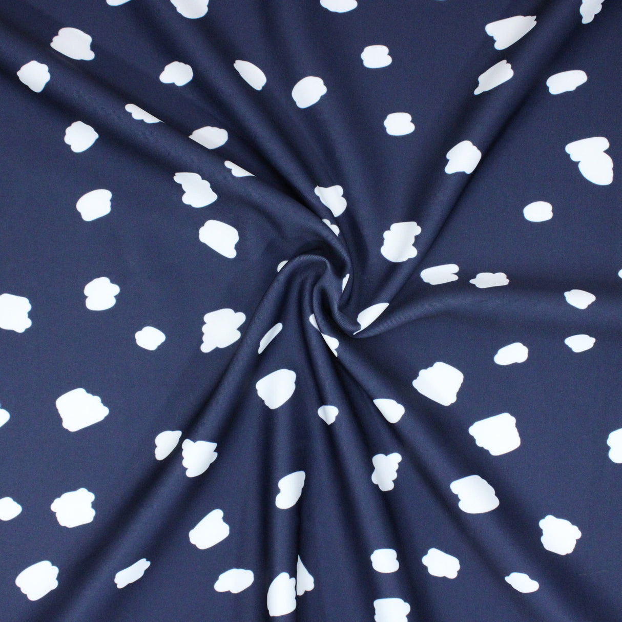Pound A Metre 3 Metres 3 Metres Luxury Soft Ponte Scuba - 55" Wide (Spots Navy)