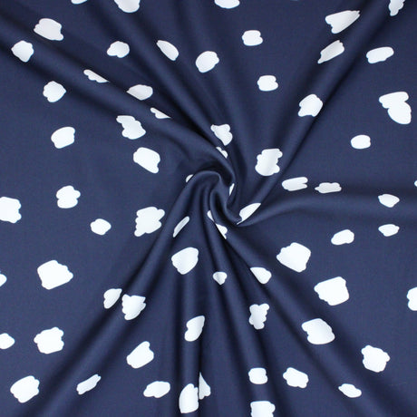 Pound A Metre 3 Metres 3 Metres Luxury Soft Ponte Scuba - 55" Wide (Spots Navy)