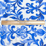 Pound A Metre 3 Metres Luxury Soft Ponte Scuba - 55" Wide (White & Blue)