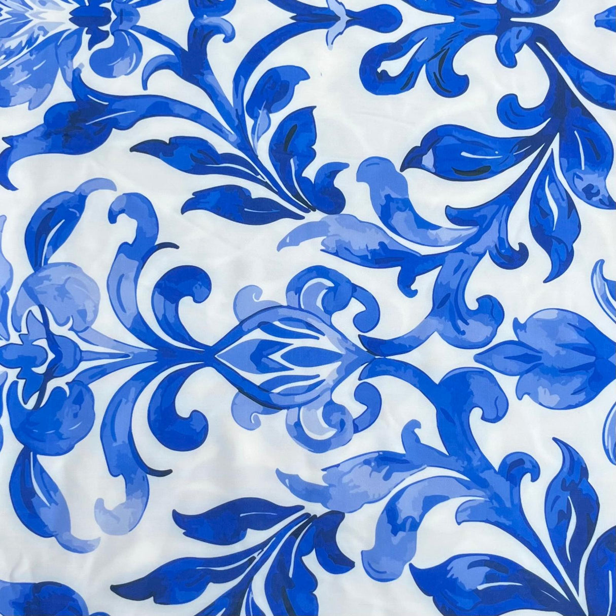Pound A Metre 3 Metres Luxury Soft Ponte Scuba - 55" Wide (White & Blue)