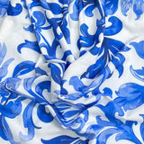 Pound A Metre 3 Metres Luxury Soft Ponte Scuba - 55" Wide (White & Blue)