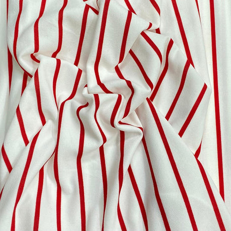 Pound A Metre 3 Metres 3 Metres Luxury Soft Ponte Scuba - 55" Wide (White & Red)