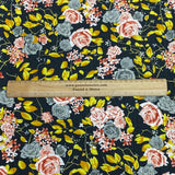 Pound A Metre 3 Metres 3 Metres Luxury Soft Printed Crepe - 55" Wide (Black & Yellow)