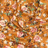 Pound A Metre 3 Metres 3 Metres Luxury Soft Printed Crepe - 55" Wide (Orange Floral)
