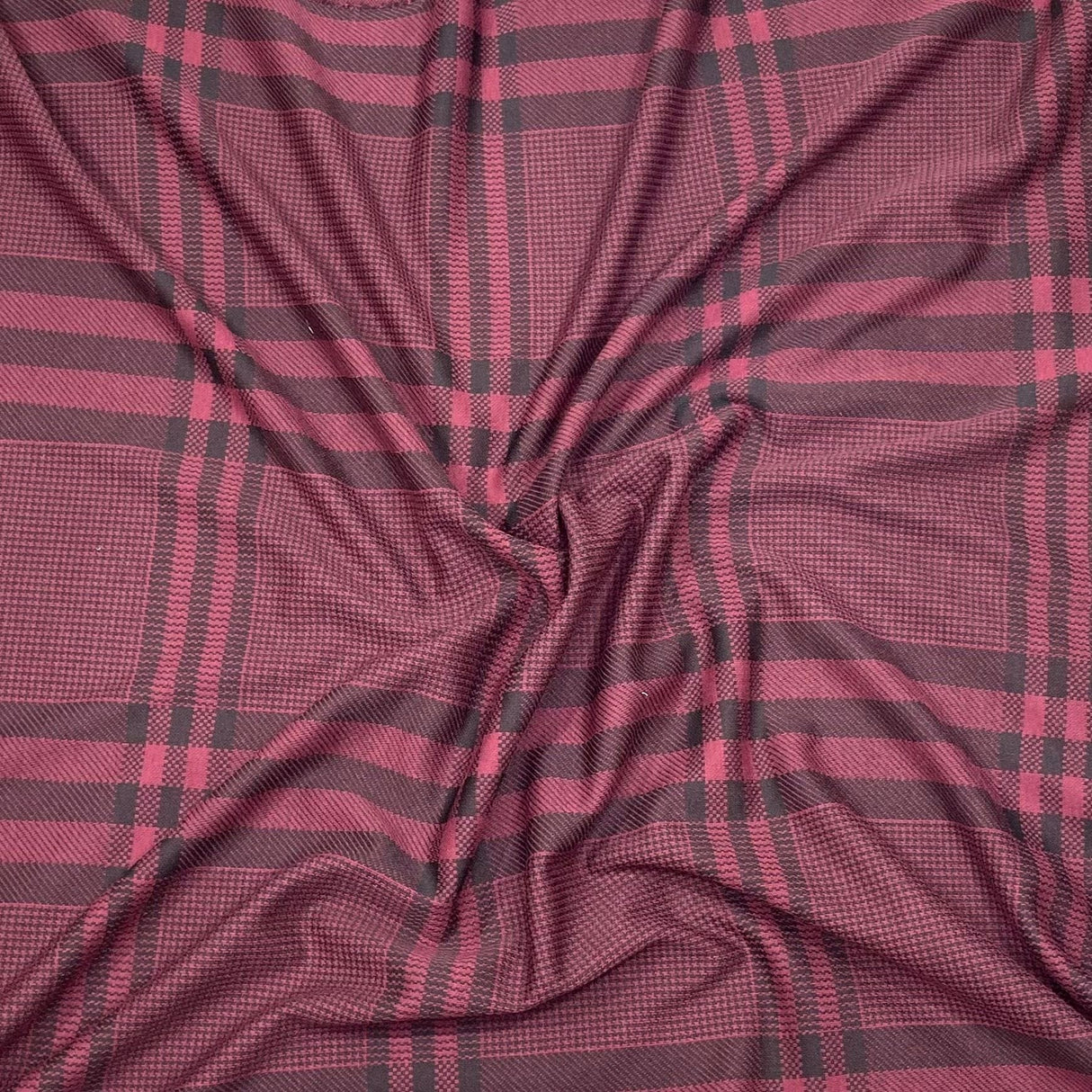 Pound A Metre 3 Metres 3 Metres Luxury Soft Printed Ponte Scuba - 55" Wide (Maroon & Black)