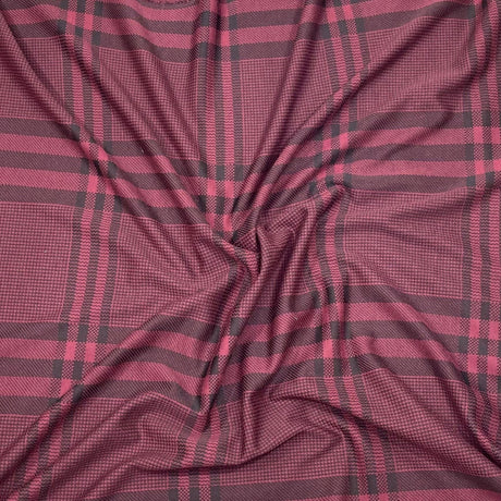 Pound A Metre 3 Metres 3 Metres Luxury Soft Printed Ponte Scuba - 55" Wide (Maroon & Black)