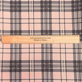 Pound A Metre 3 Metres Luxury Soft Printed Ponte Scuba - 55" Wide - (Pink Checks)