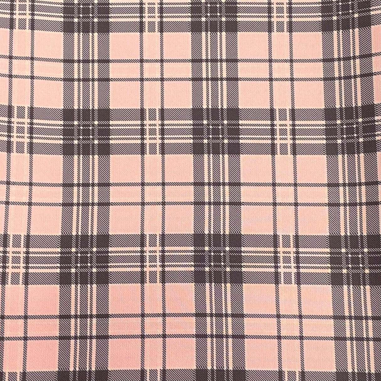 Pound A Metre 3 Metres Luxury Soft Printed Ponte Scuba - 55" Wide - (Pink Checks)