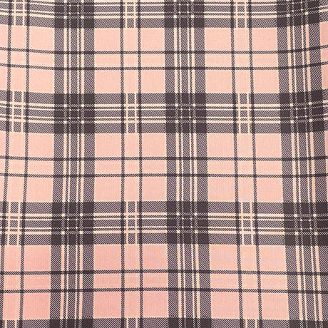 Pound A Metre 3 Metres Luxury Soft Printed Ponte Scuba - 55" Wide - (Pink Checks)