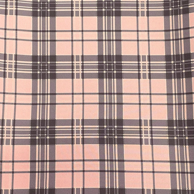 Pound A Metre 3 Metres Luxury Soft Printed Ponte Scuba - 55" Wide - (Pink Checks)