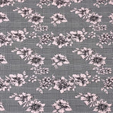 Pound A Metre 3 Metres 3 Metres Luxury Soft Printed Ponte Scuba - 55" Wide (Pink Flowers)