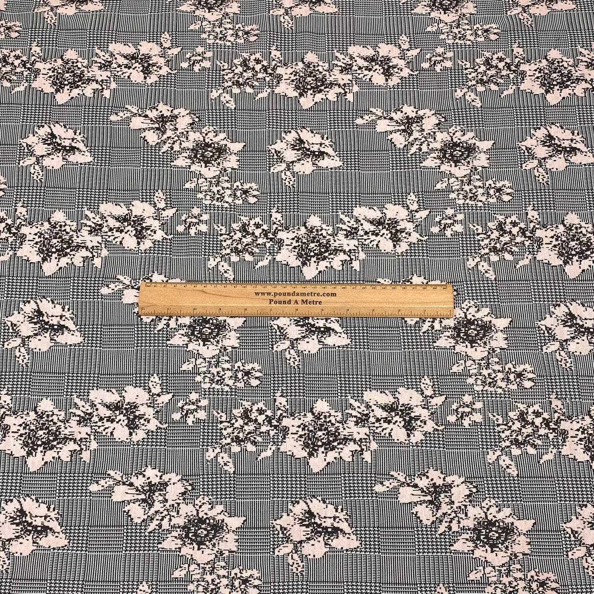 Pound A Metre 3 Metres 3 Metres Luxury Soft Printed Ponte Scuba - 55" Wide (Pink Flowers)