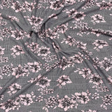 Pound A Metre 3 Metres 3 Metres Luxury Soft Printed Ponte Scuba - 55" Wide (Pink Flowers)