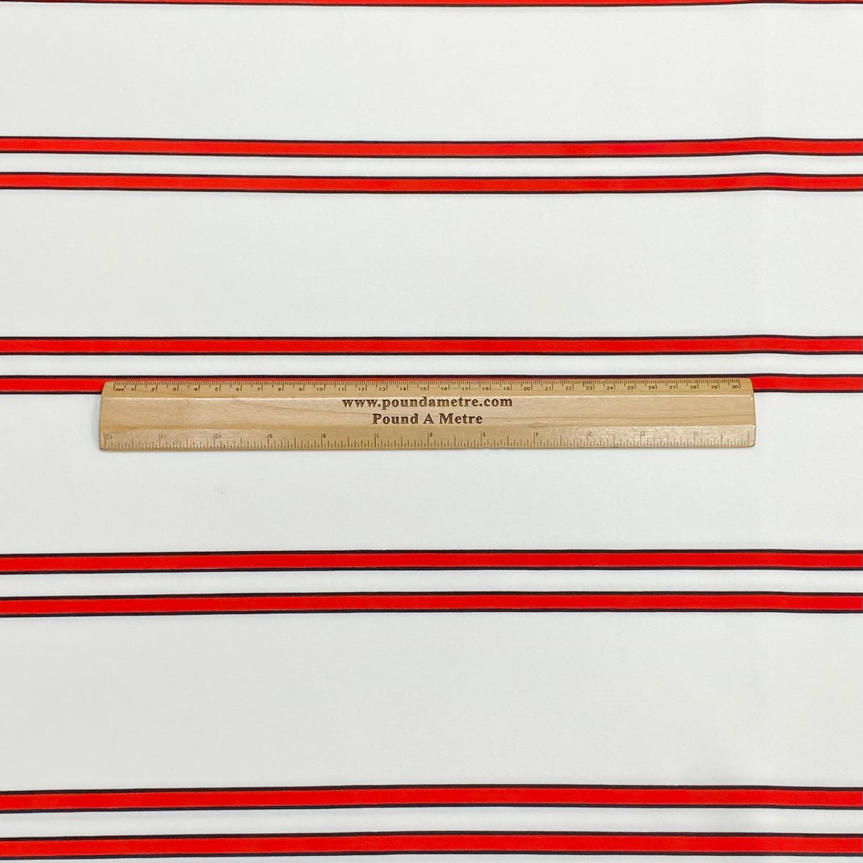 Pound A Metre 3 Metres Luxury Soft Printed Ponte Scuba - 55" Wide - (Red & White)