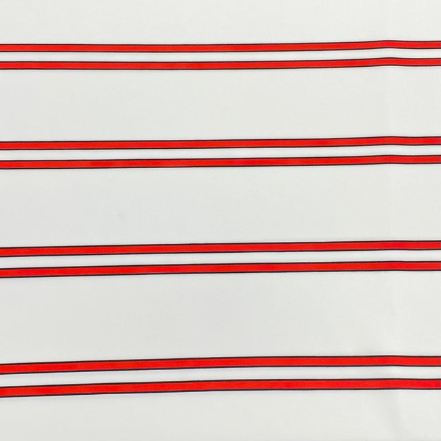 Pound A Metre 3 Metres Luxury Soft Printed Ponte Scuba - 55" Wide - (Red & White)