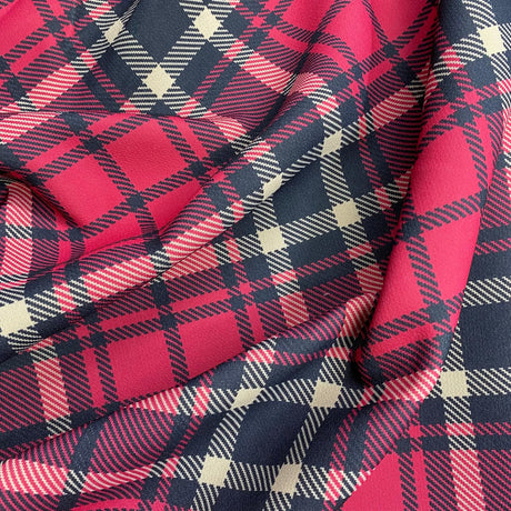 Pound A Metre 3 Metres Luxury Soft Printed Ponte Scuba - 55" Wide - (Tartan)