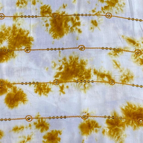Pound A Metre 3 Metres, Luxury Tie-Dye Sequin On Rayon- 44'' Wide (Yellow)