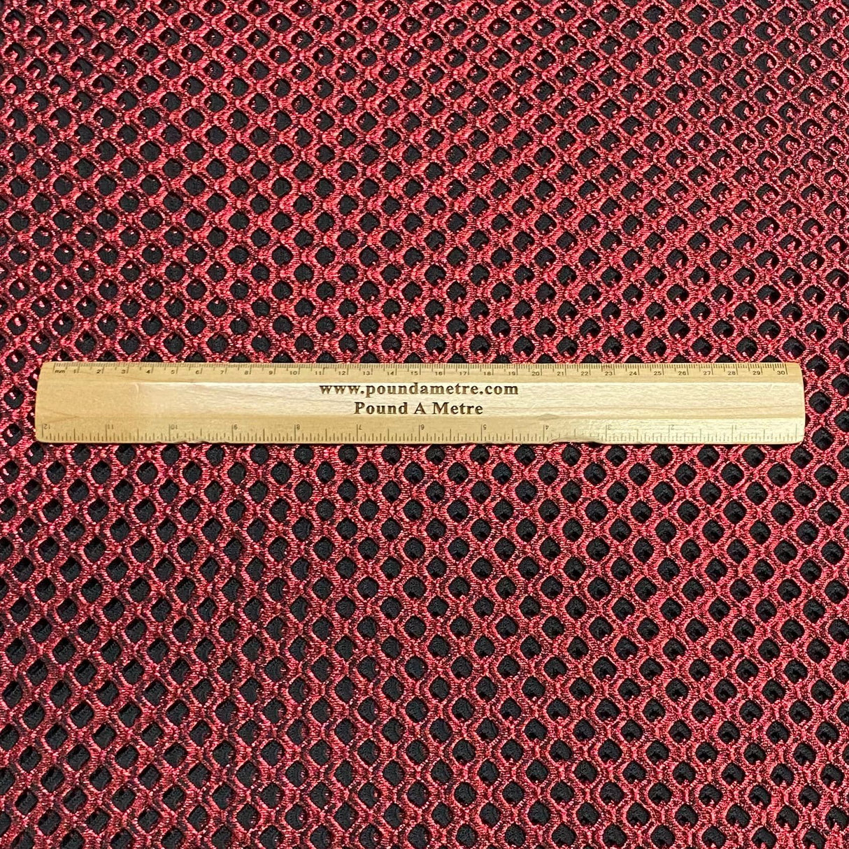 Pound A Metre 3 Metres Metallic Cutwork Jersey 60' wide (Red) (EOL)