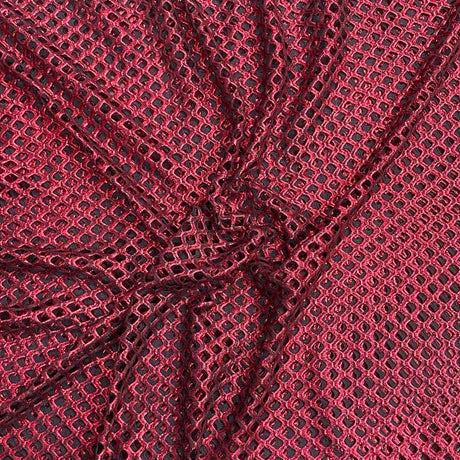 Pound A Metre 3 Metres Metallic Cutwork Jersey 60' wide (Red)