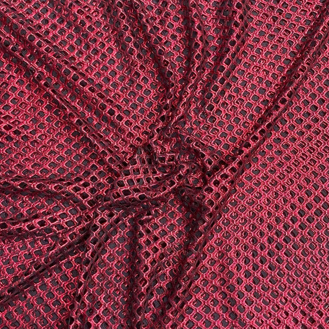 Pound A Metre 3 Metres Metallic Cutwork Jersey 60' wide (Red)