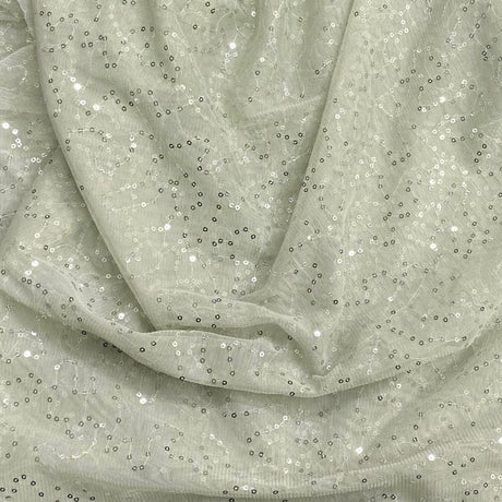 Pound A Metre 3 Metre 3 Metres Mirror Sequin Stretch Mesh Net 55" Wide (Mint)