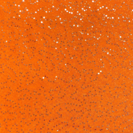 Pound A Metre 3 Metre 3 Metres Mirror Sequin Stretch Mesh Net 55" Wide (Orange)