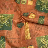 Pound A Metre 3 Metre 3 Metres Nylon Printed Lining 55" Wide - Orange (Black Friday Print Deals)