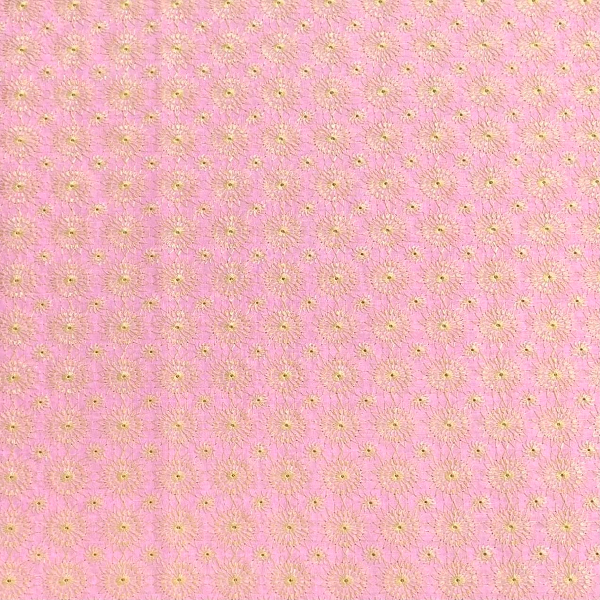Pound A Metre 3 Metres Polyester Embroidery Cotton Fabric – 45" Wide (Baby Pink Embroidery)