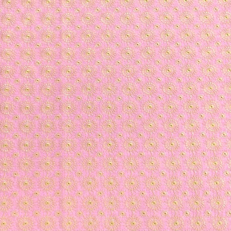 Pound A Metre 3 Metres Polyester Embroidery Cotton Fabric – 45" Wide (Baby Pink Embroidery)