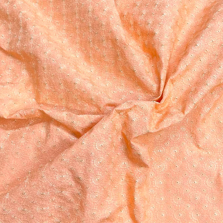 Pound A Metre 3 Metres Polyester Embroidery Cotton Fabric – 45" Wide (Orange Embroidery)