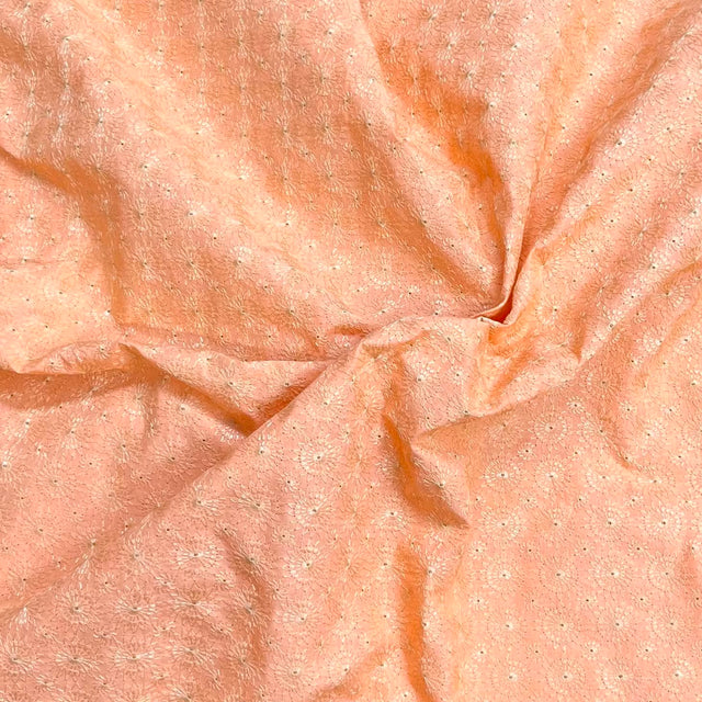 Pound A Metre 3 Metres Polyester Embroidery Cotton Fabric – 45" Wide (Orange Embroidery)
