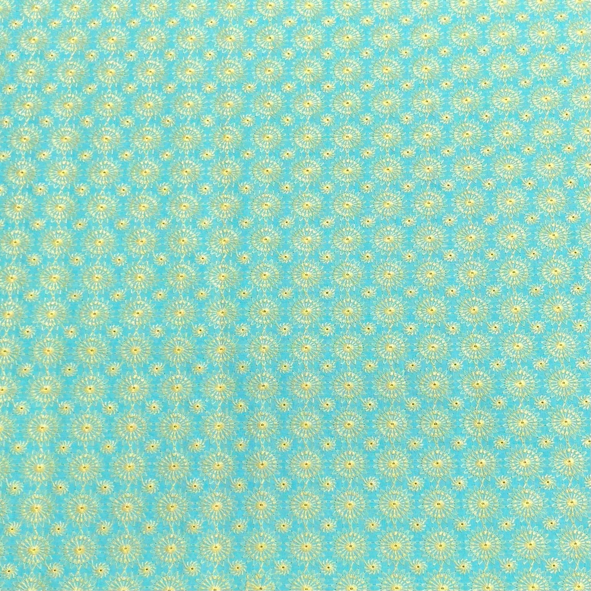 Pound A Metre 3 Metres Polyester Embroidery Cotton Fabric – 45" Wide (Sky Embroidery)