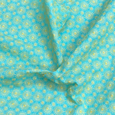 Pound A Metre 3 Metres Polyester Embroidery Cotton Fabric – 45" Wide (Sky Embroidery)