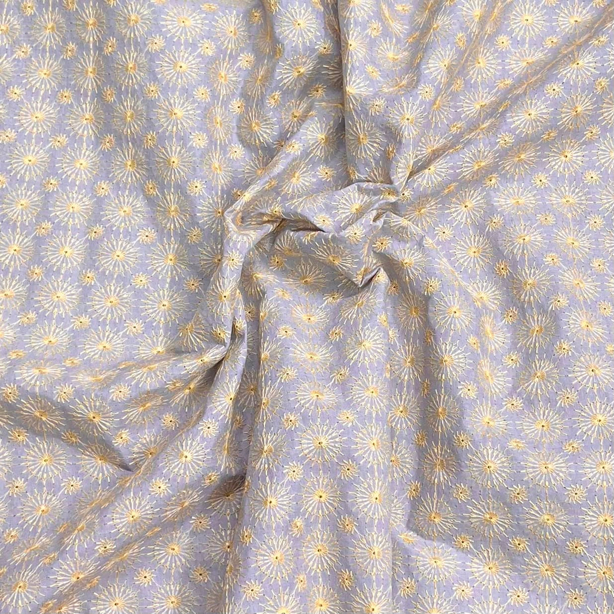 Pound A Metre 3 Metres Polyester Embroidery Cotton Fabric – 45" Wide (Slate Grey Embroidery)