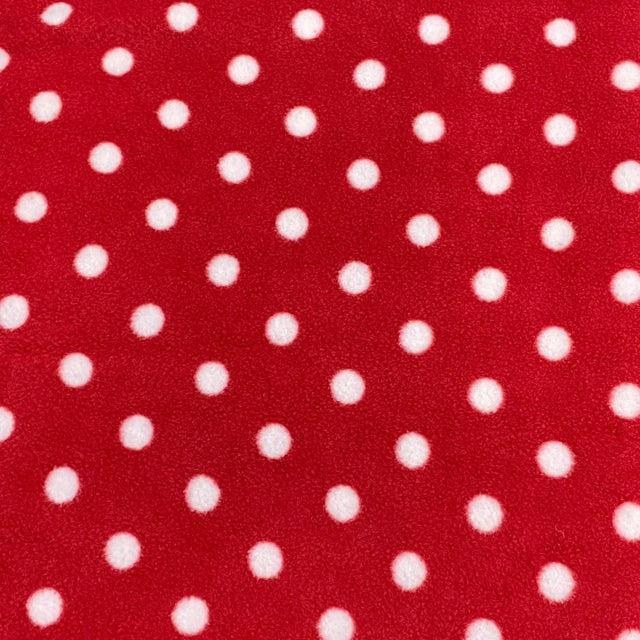 Pound A Metre 3 Metres Premium Animal Printed Soft Fleece  - 55" (Red Polka) (EOL)