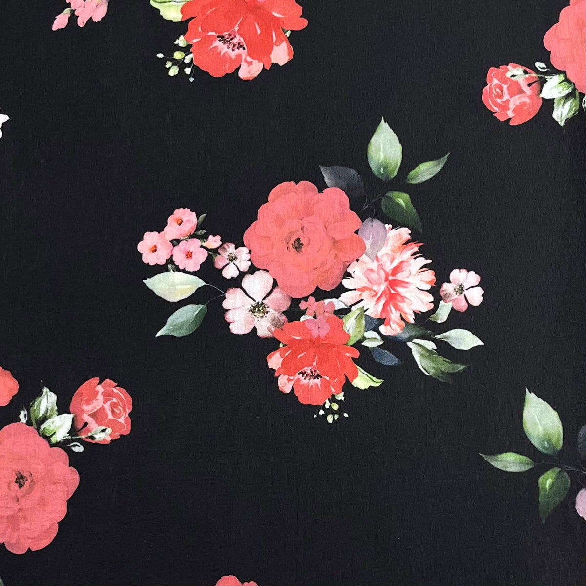 Pound A Metre 3 Metres, Premium Cotton-Feel Jersey Fabric – 55” Wide (Black Rose)