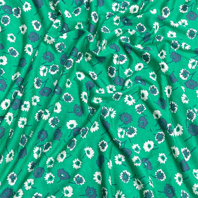 Pound A Metre 3 Metres, Premium Cotton-Feel Jersey Fabric – 55” Wide (Green Floral)